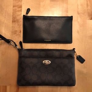 Large Coach Monogramed Wristlet with Pop Up Pouch